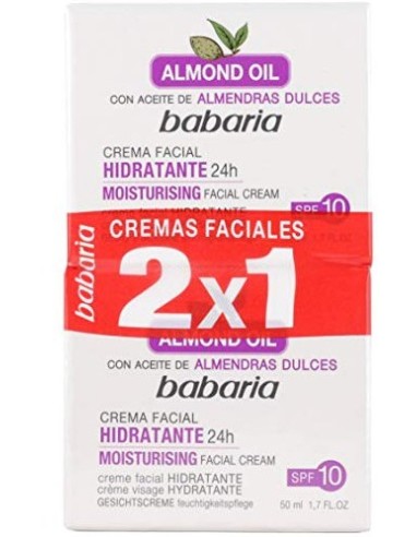 BABARIA CREMA FACIAL 50ML.ALMENDRAS HIDRATANTE 2X1