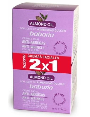 BABARIA CREMA FACIAL 50ML.ALMENDRAS ANTIARRUGAS 2X1