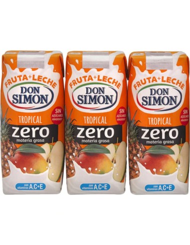 FRUTA + LECHE D. SIMON TROPICAL ZERO PACK-3