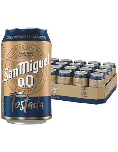 CERVEZA SAN MIGUEL 0% TOSTADA LATA 33 CL