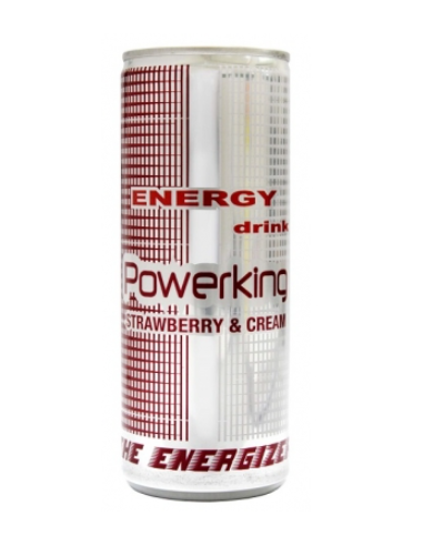 BEBIDA ENERGETICA POWER KING FRESA Y NATA 250 ML.