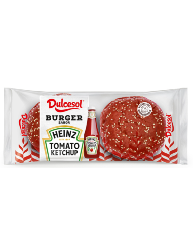 PAN DE HAMBURGUESA DULCESOL SABOR KETCHUP 4 UNI.