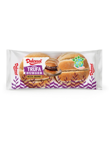 PAN DE HAMBURGUESA DULCESOL SABOR TRUFA 4 UNI.