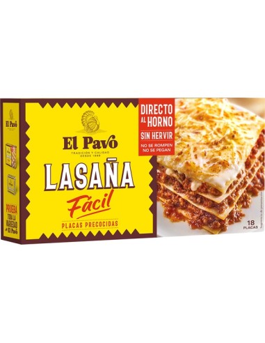 PASTA PARA LASAÑA EL PAVO 18 PLACAS