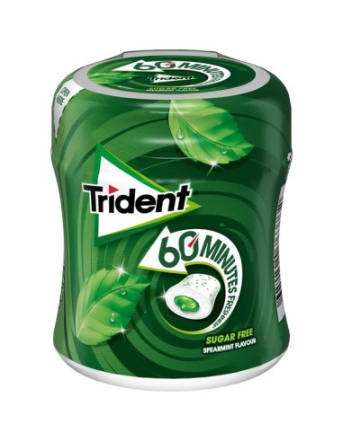 CHICLES TRIDENT HIERBABUENA 60 MINUTOS BOTE 68,2 G.