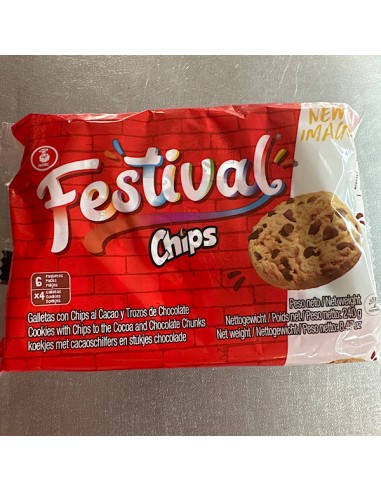 GALLETAS FESTIVAL CHIPS  BOLSA 403 GR