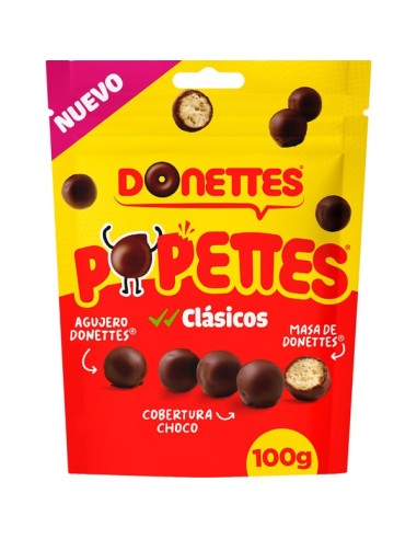 DONETTES POPETTES COBERTURA CACAO 100GR