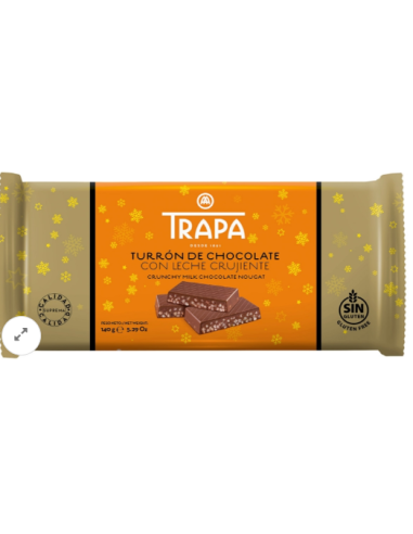 TABLETA TURRON CRUJIENTE TRAPA CHOCOLATE 140GR