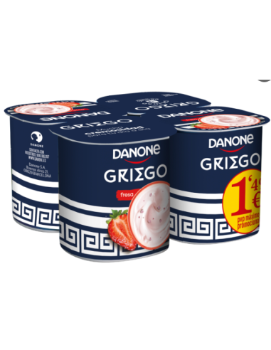 YOGUR GRIEGO DANONE FRESA 110GR X4