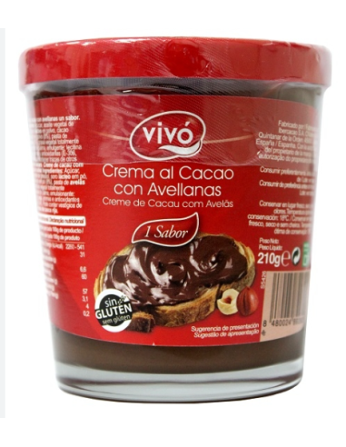 CREMA CACAO VIVO 2 SABORES VASO 210 GRS