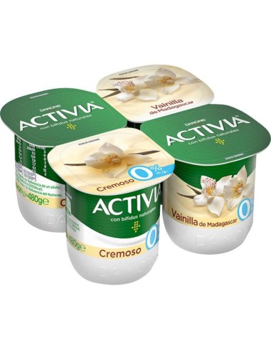 ACTIVIA 0 % CREM. VAINILLA X 4