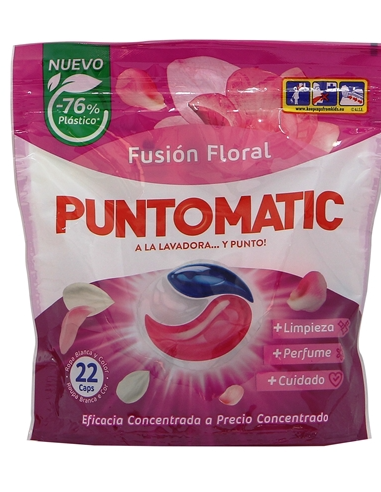 PUNTO MATIC CAPSULAS DETERG.12UDS. FUSION FLORAL (BOLSA)