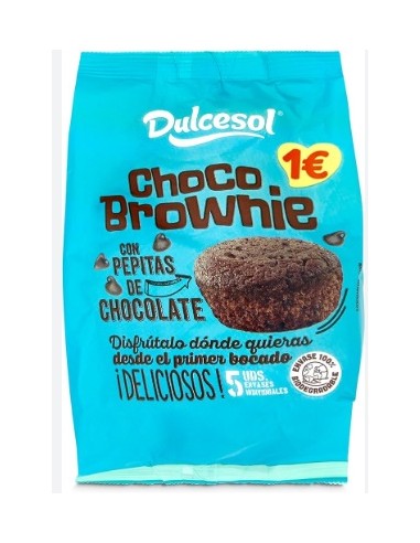 MINI BROWNIE CON PEPITAS DULCESOL 5 UNI