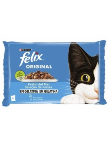 COMIDA GATOS FELIX TASTY PESCADO PK-4 X8