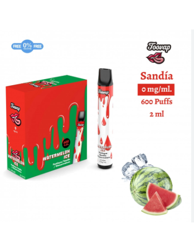 TOOVAP VAPEADOR SANDIA ICE SIN NICOTINA 600PUFF