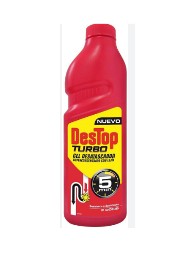 DESTOP TURBO DESATASCADOR 5 MINUTOS 500ML+500ML GRATIS