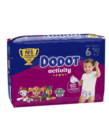 DODOT PAÑAL ACTIVITY TALLA 6 + 13 KG 36 UNIDADES 