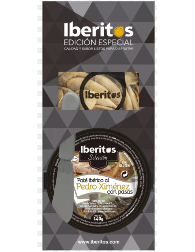 PACK PATE IBERICO AL P.X 140 GR + REGAÑAS + UNTADOR