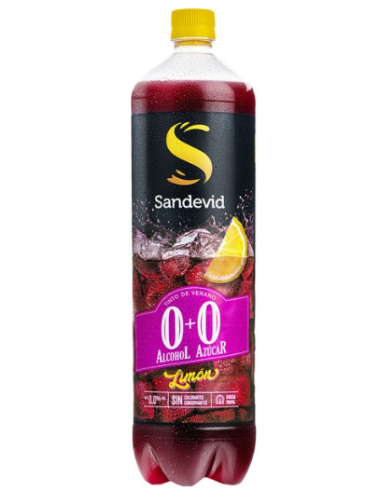 TINTO VERANO SANDEVID LIMON O AZUCAR, 0 ALCOHOL 1,5 L 