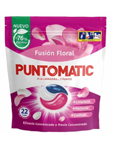 PUNTO MATIC CAPSULAS DETERG.22UDS. FUSION FLORAL (BOLSA)