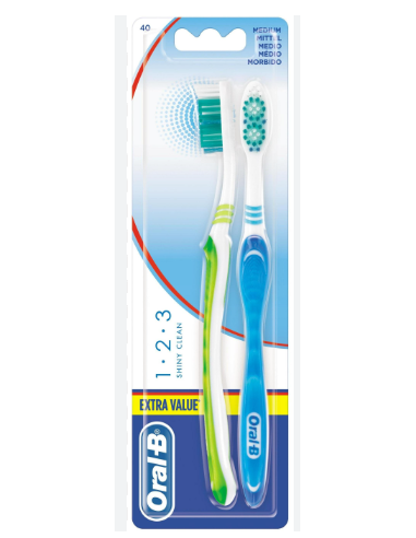 ORAL-B CEP.DENT MANUAL 123 SHINY CLEAN MEDIO (2UD)