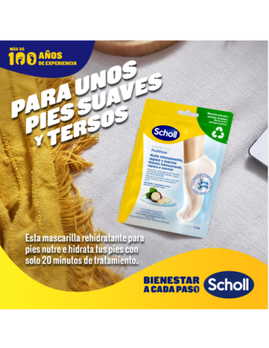SCHOLL MASCARILLA NUTRITIVA PIES ACEITE MACADAMIA 20MIN.1PA