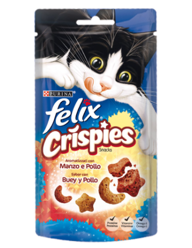 COMIDA GATOS FELIX SNACKS KRISPIES 180 G