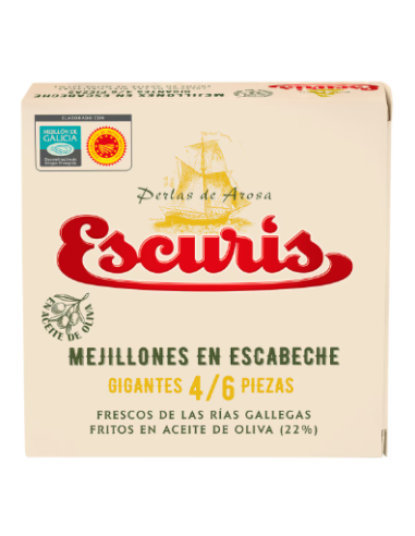MEJILLONES ESCURIS ESCABECHE 4/6 RIAS GALLEGAS