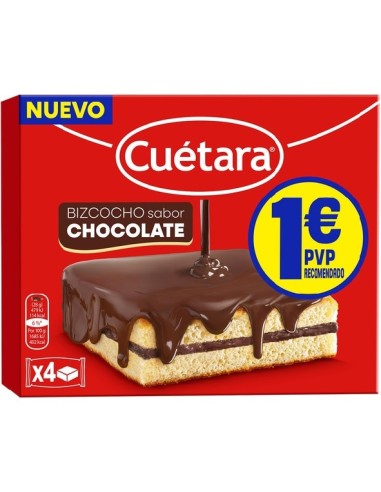 BIZCOCHITO SABOR CHOCOLATE CUETARA 4 UNIDADES