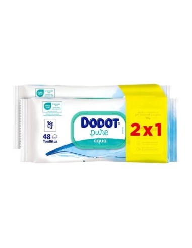 TOALLITAS HUMEDAS DODOT AQUAPURE 2X48 UN