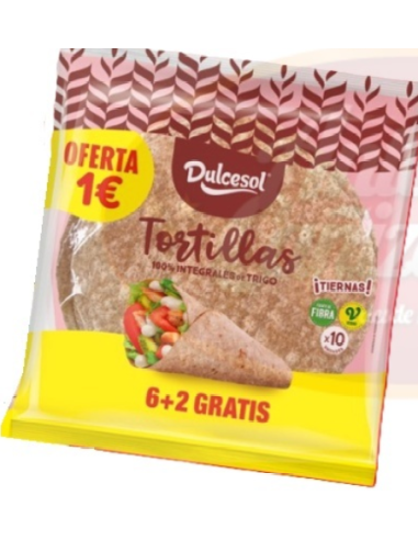 TORTITAS INTEGRALES DULCESOL 6+2