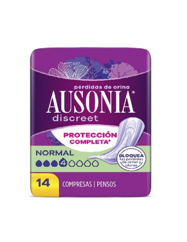 AUSONIA DISCREET COMPRESAS INCONTINENCIA NORMAL 14 UD