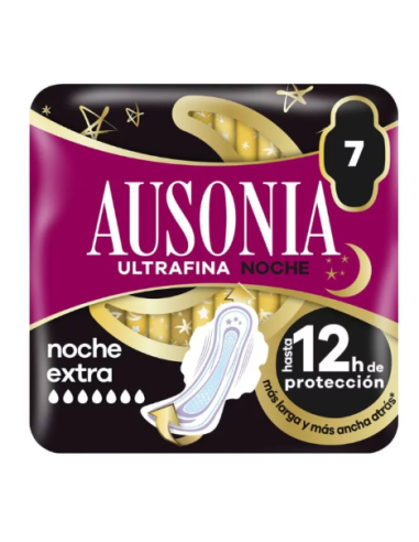 AUSONIA AIR DRY COMPRESAS ALAS NOCHE 7 UNI EXTRA