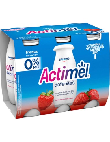 ACTIMEL 0 % FRESA X 6 