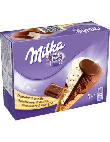 CONO MILKA VAINILLA / CHOCOLATE NESTLE 4 UNIDADES 