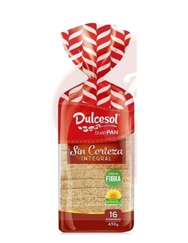 PAN DE MOLDE SIN CORTEZA 450 GR. DULCESOL