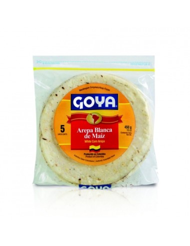 AREPA DE MAIZ BLANCO GOYA FUNDA 450 GR 5 UNIDADES 