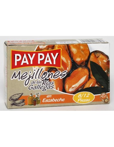 MEJILLONES EN ESCABECHE PAY PAY 8/12 PIEZAS