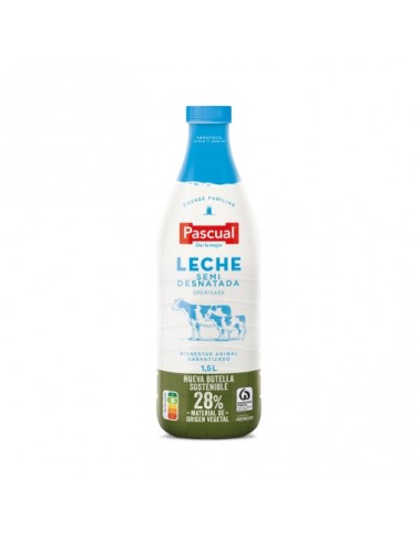 LECHE PASCUAL BOTELLA SEMIDESNAT. 1.5 LT.