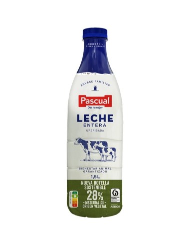 LECHE PASCUAL BOTELLA  ENTERA 1.5 LT.