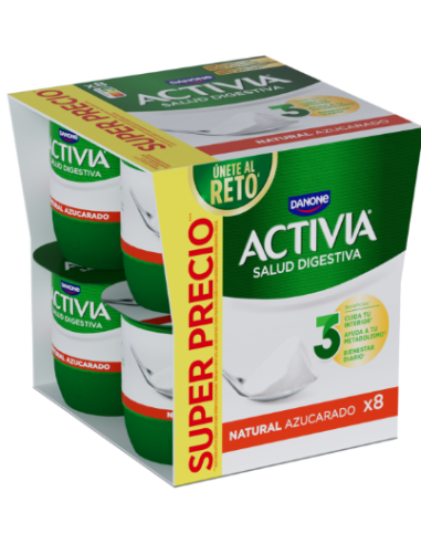 ACTIVIA NATURAL AZUCARADO 120 GR.  X 8